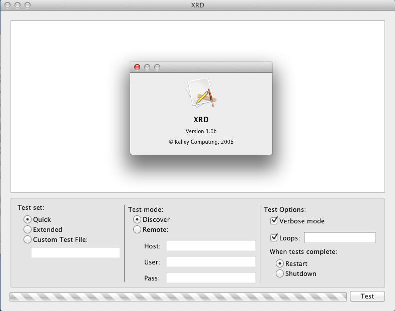 XRD 1.0 beta : Main Window