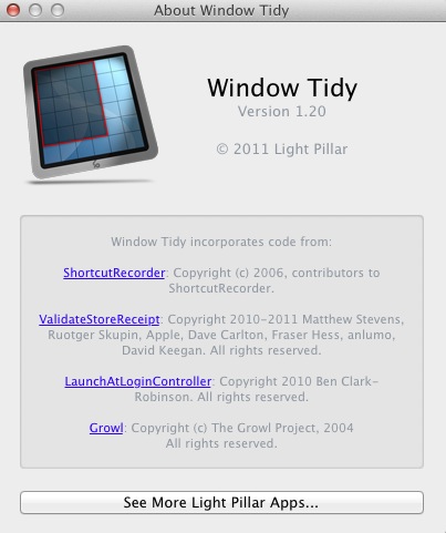 Window Tidy 1.2 : About window