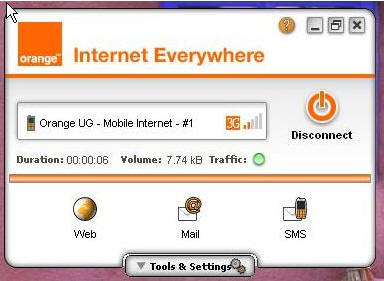 Internet Everywhere 3G+ 1.0 : Main window