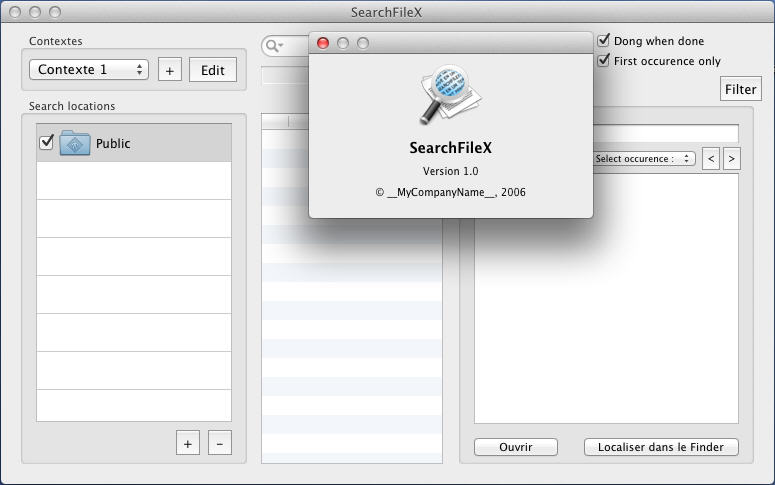 SearchFileX 1.0 : Main Window