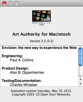 Art Authority for Mac 3.2 : About
