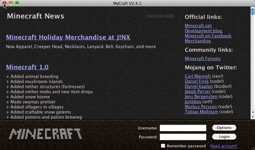 MyCraft 2.4 : Main Window