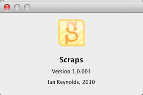 Scraps 1.0 : About Window