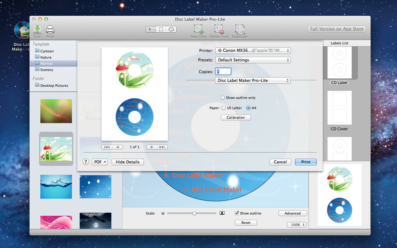 Disc Label Maker Pro-Lite 2.0 : Disc Label Maker Pro-Lite screenshot