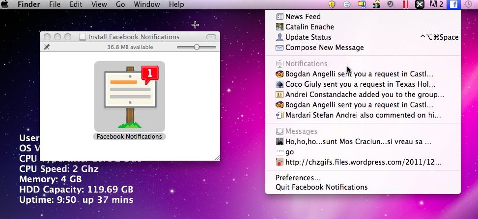 Notifications for Facebook 0.5 : Main window