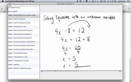 Ace High School Math Algebra (US Edition) screenshot