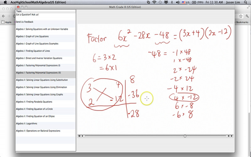 Ace High School Math Algebra (US Edition) 1.0 : Ace High School Math Algebra (US Edition) screenshot