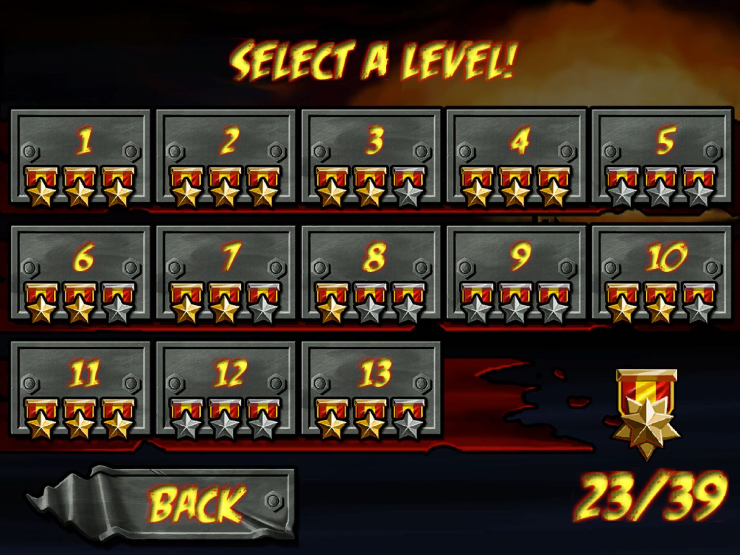 Zombie Pirate Robot Attack 1.0 : Level Selection