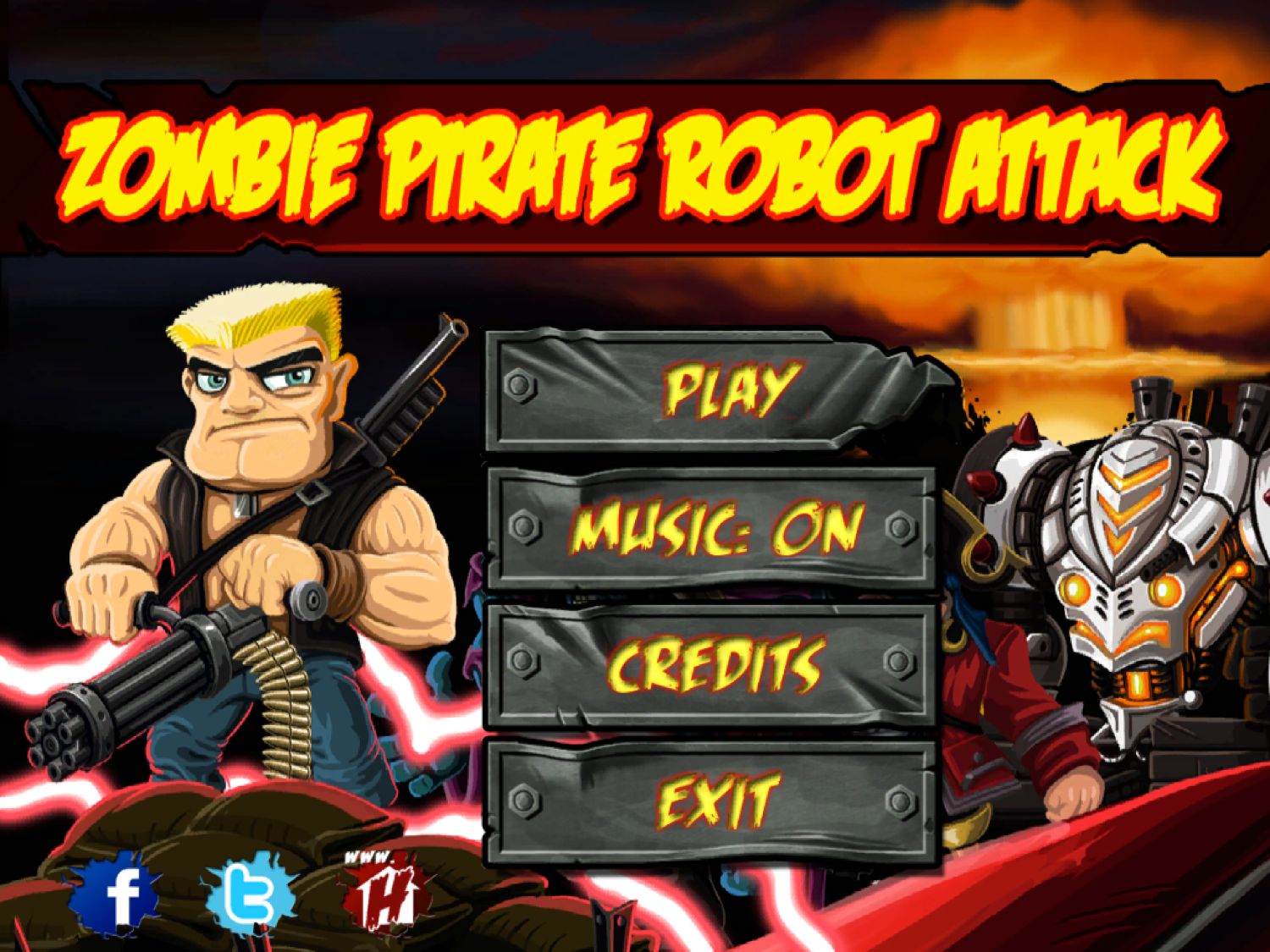 Zombie Pirate Robot Attack 1.0 : Main Menu