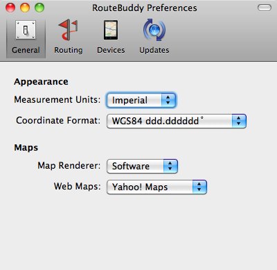RouteBuddy 3.3 : Preferences