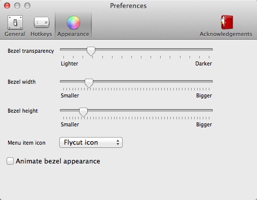 Flycut (Clipboard manager) 1.5 : Configuring Appearance Settings