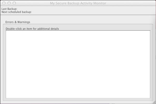 My Secure Backup 3.1 : Main Window