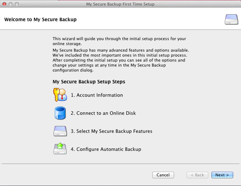 My Secure Backup 3.1 : Setup Window