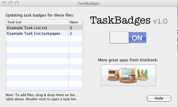 TaskBadges 1.0 : General view
