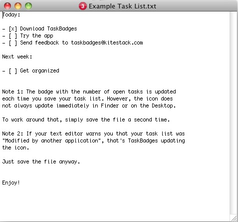 TaskBadges 1.0 : Example