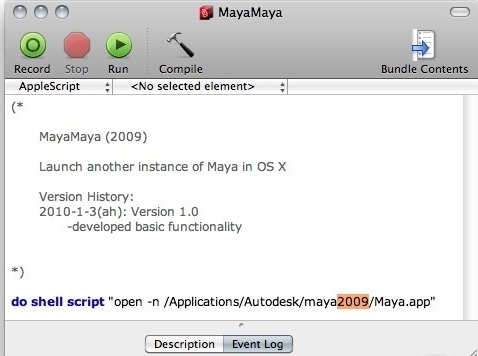 MayaMaya 1.0 : Main window