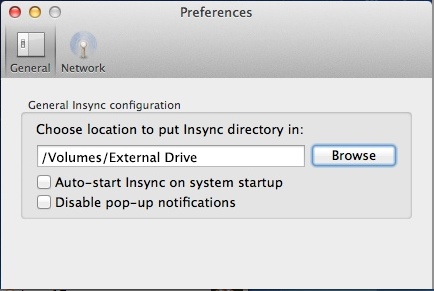 Insync 0.9 : main screen