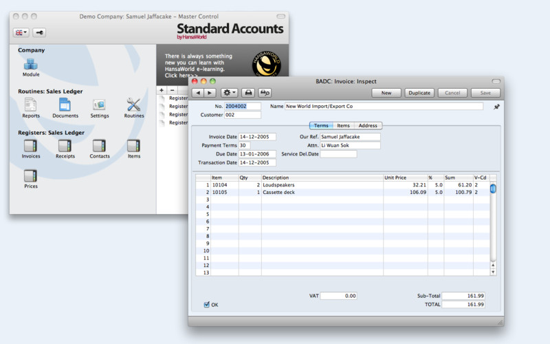 Standard Accounts UK 6.3 : Main window