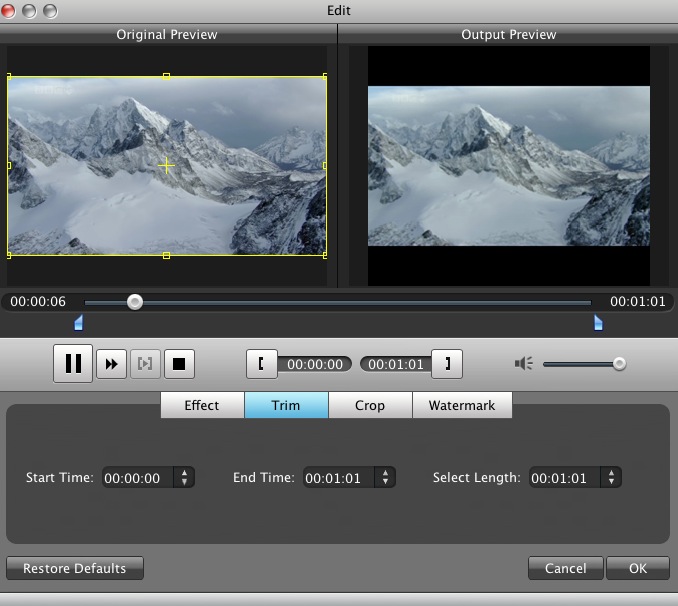 Aiseesoft AMV Converter for Mac 6.2 : Video editor