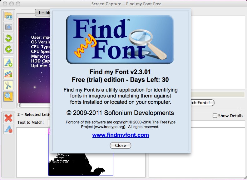 Find my Font-free 2.3 : Main window