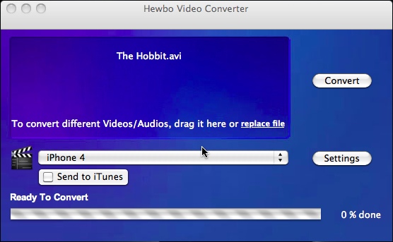Hewbo Video Converter 2.0 : Loaded Movie