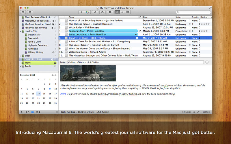 MacJournal 6.0 : MacJournal screenshot