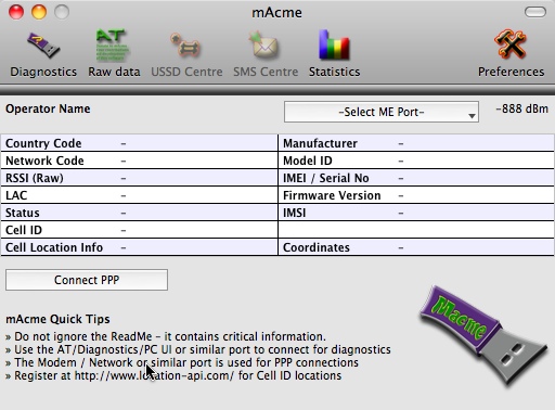 mAcme 1.4 beta : Main window