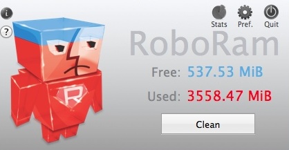 RoboRam Memory Cleaner 1.0 : Main Menu