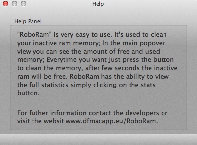 RoboRam Memory Cleaner 1.0 : Help Guide