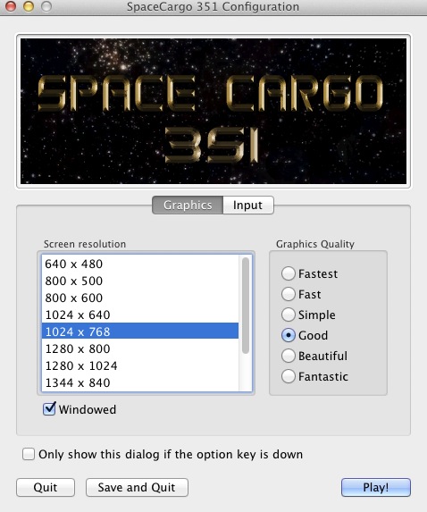 Space Cargo 351 1.2 : Configuration