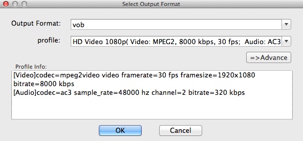 Boilsoft Video Splitter 1.0 : Selecting Output Profile