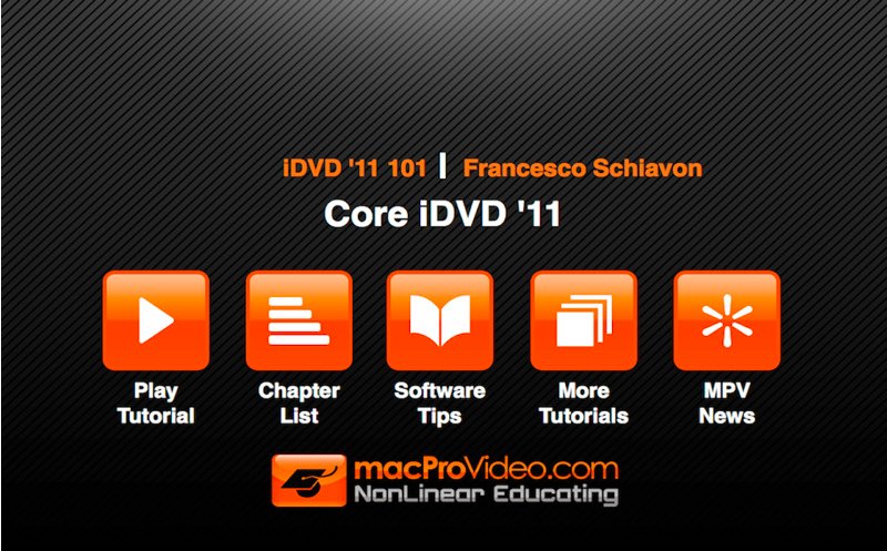 Course For iDVD ’11 1.0 : Main window