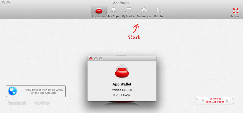 App Wallet 1.0 : Main Window