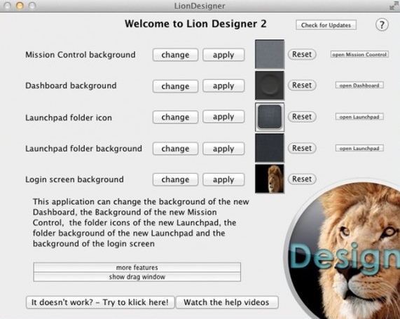 Lion Designer 2.9 : Main window