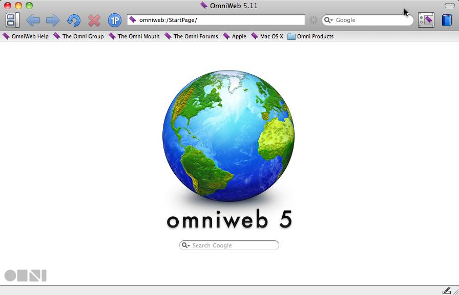 Omni Web 5.1 : Main window
