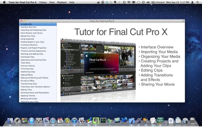 Tutor for Final Cut Pro X 1.2 : General view