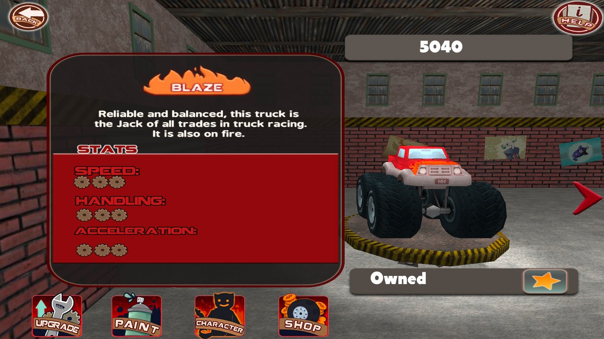 Tires of Fury Monster Truck Racing 1.3 : Upgrade shop