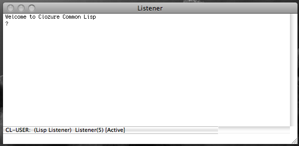 Clozure CL 1.7 : Listener window