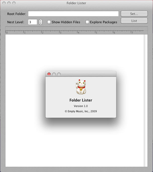 Folder Lister 1.0 : Main Window