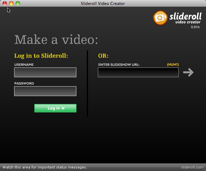 Slideroll Video Creator 1.0 : Main window