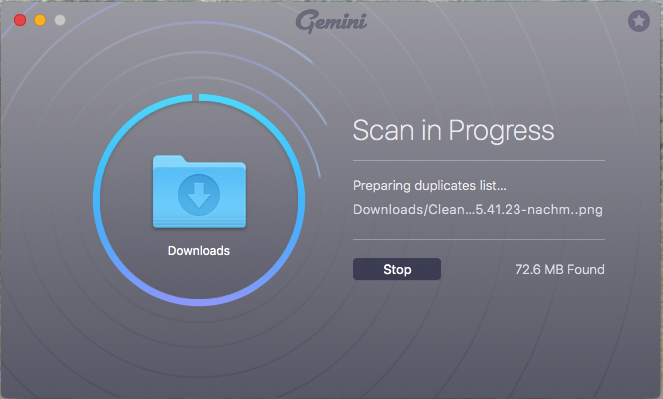 Gemini 2: The Duplicate Finder 2 2.0.0 : Scan in Progress