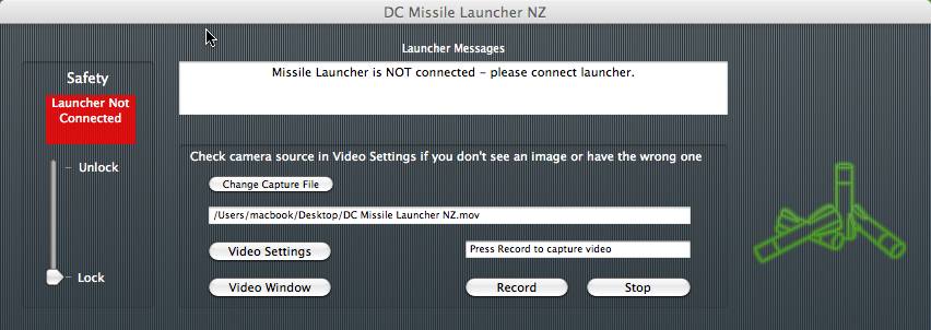DC Missile Launcher NZ 1.0 : Main window