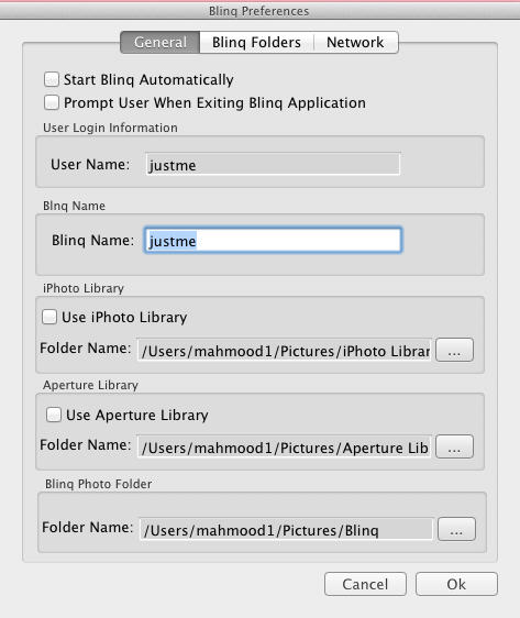 Blinq 1.6 : Preference Window