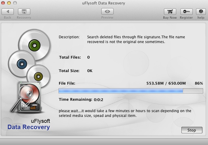 uFlysoft Data Recovery 1.0 : Scanning