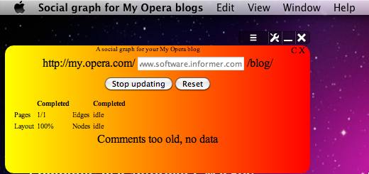 Social graph for My Opera blogs 1.0 : Main Window