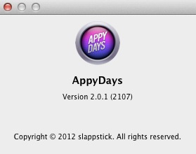 Appy Days 2.0 : About window