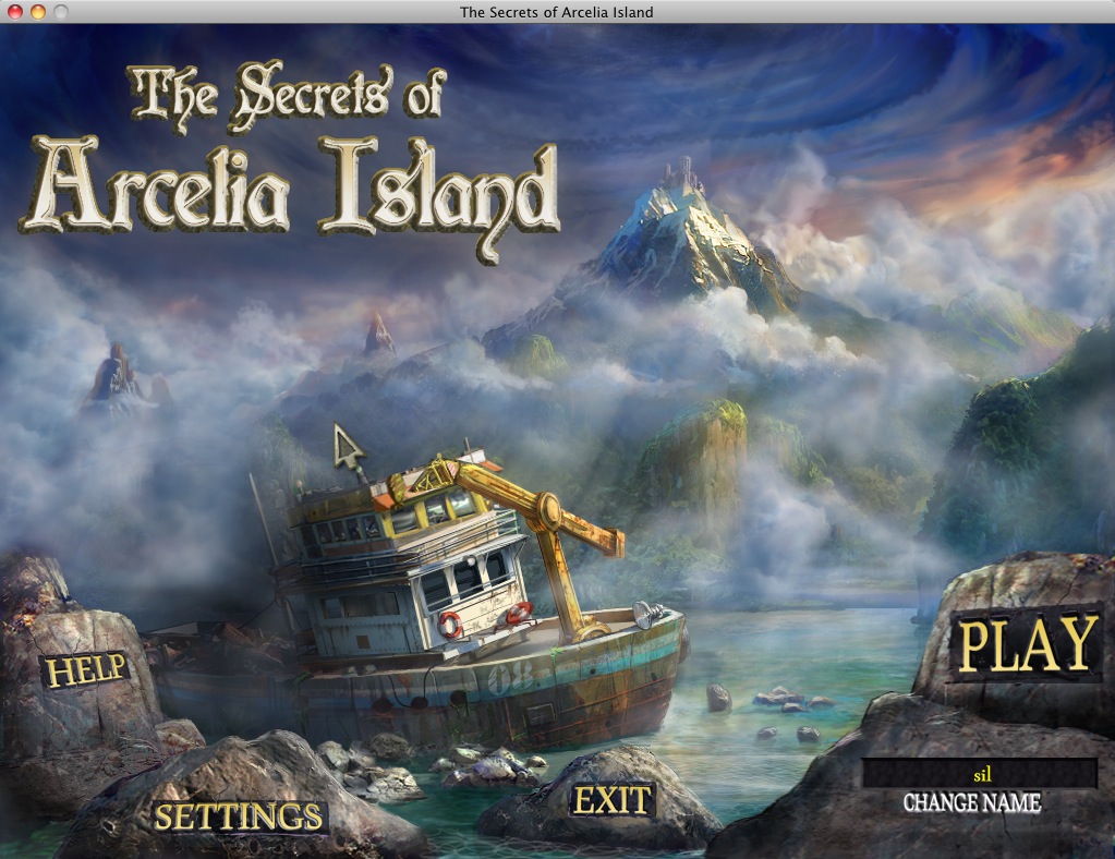 The Secrets of Arcelia Island 1.0 : Main menu