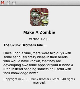 Make A Zombie 1.2 : About window