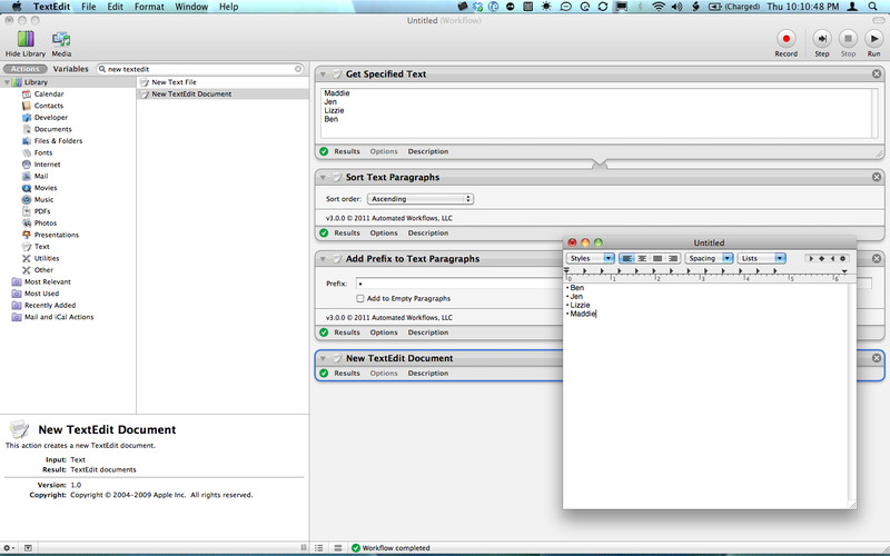 Text Automator Actions Pack 4.0 : Text Automator Actions Pack screenshot
