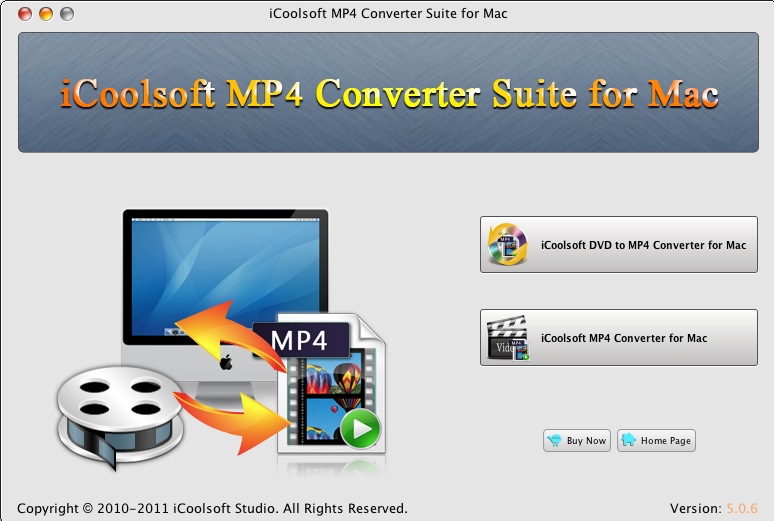 iCoolsoft MP4 Converter Suite for Mac 5.0 : Launcher